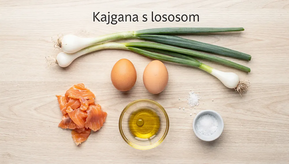 Kajgana s lososom i svježim lukom