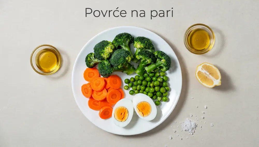 Povrće na pari s jajima na tvrdo