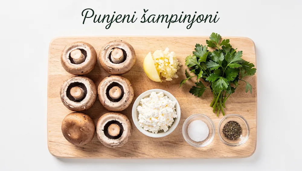 Punjeni šampinjoni s povrćem i svježim sirom