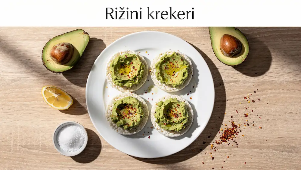 Rižini krekeri s avokadom