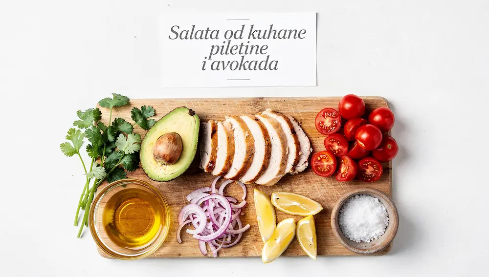 Salata od kuhane piletine i avokada