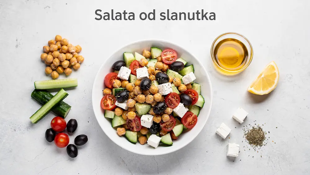 Salata od slanutka s feta sirom