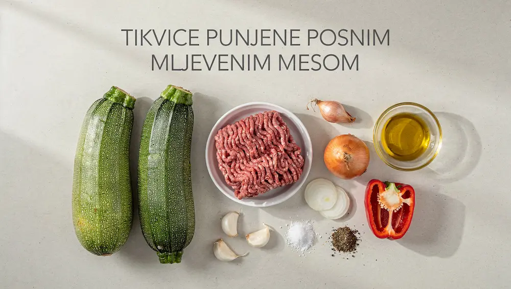Tikvice punjene posnim mljevenim mesom
