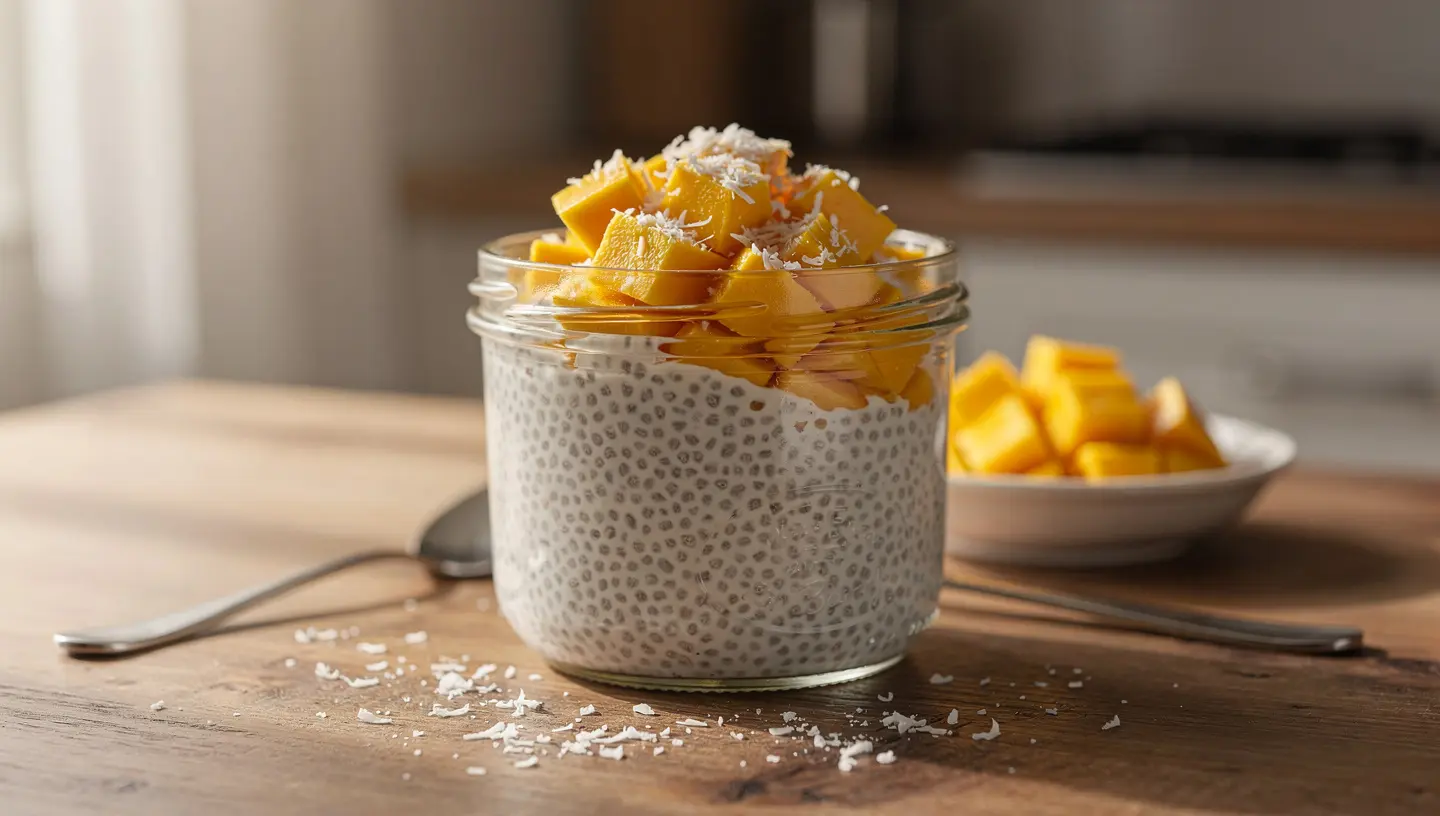 Chia puding s kokosovim mlijekom i mangom