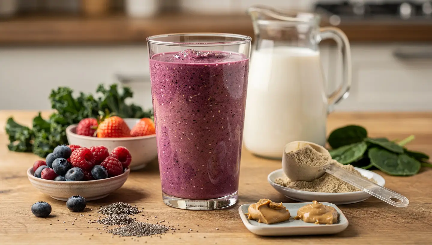 Smoothie od bobičastog voća s proteinom od graška