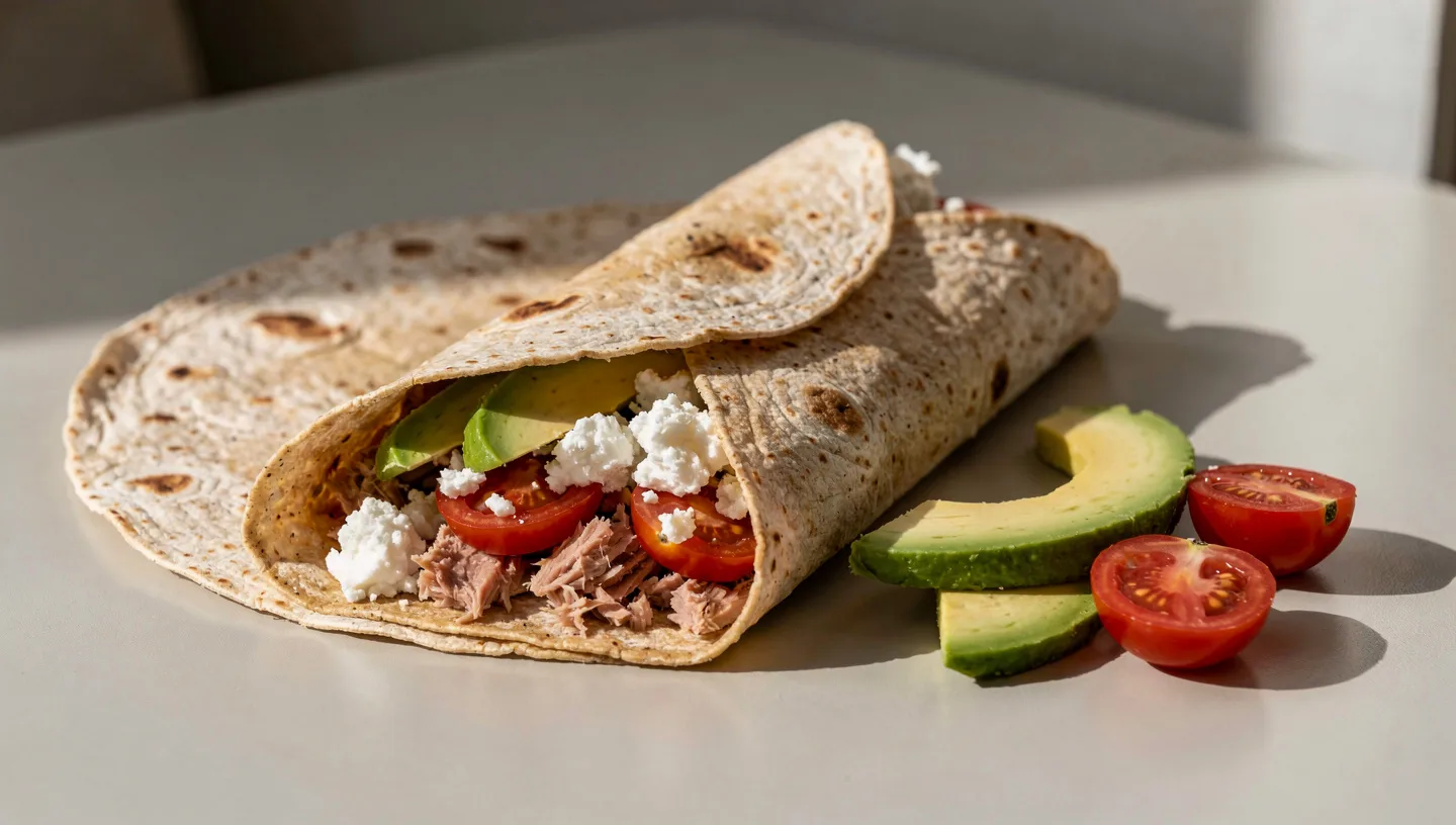 Tortilja s tunom, avokadom i feta sirom